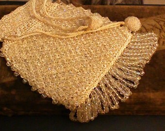 Vintage Aura Borelis Beaded Fringe Purse Perfect condition from Roaring 1920s