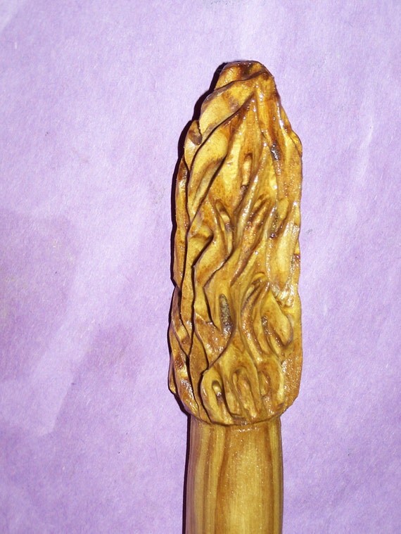 morelmushroomswalking stickswoodcarvingscraftsartfolk