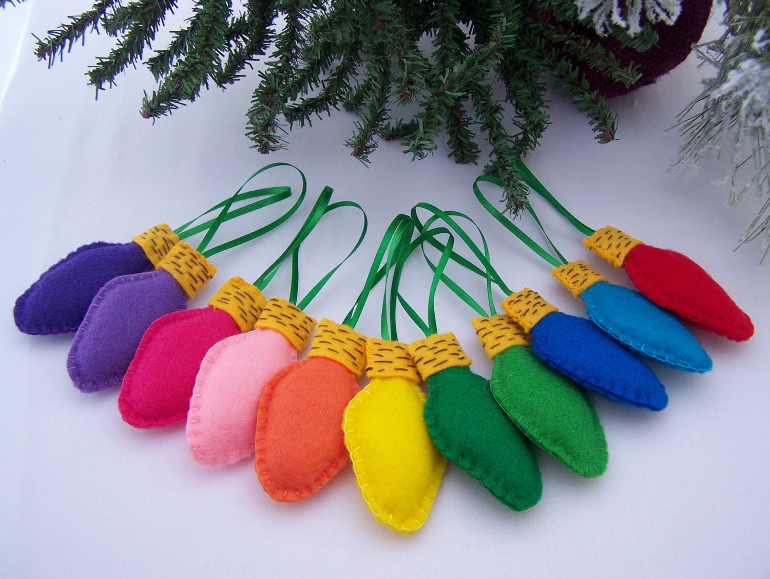 11 handmade felt bulb ornaments christmas lights by bybunni 11 handmade felt bulb ornaments christmas lights by bybunni