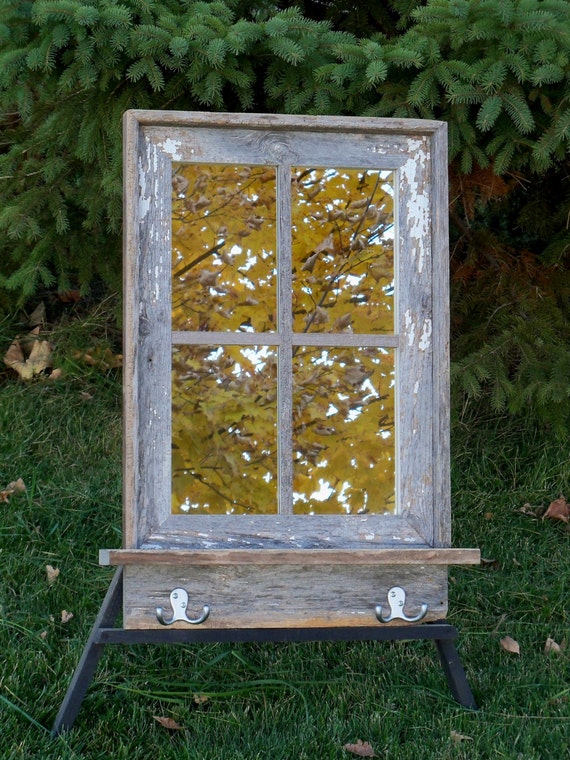 CUSTOM MADE Barnwood Framed Mirror with 4 by BarnwoodInspirations