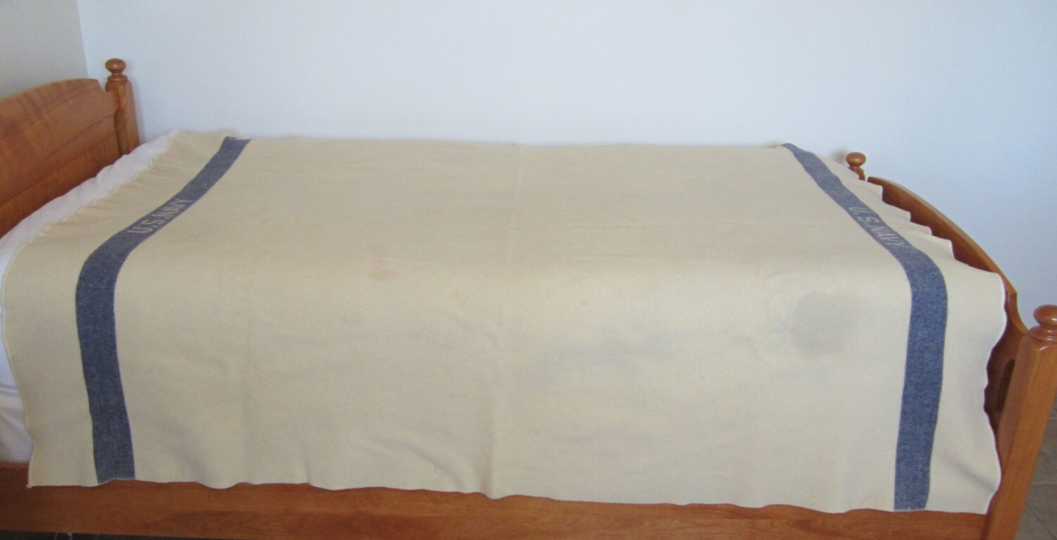 US Navy WWII Wool Blanket by AlvetaVintageItems on Etsy