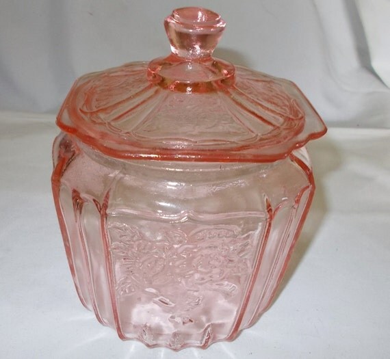 Mayfair Open Rose Pink Depression Glass Cookie Biscuit Treat