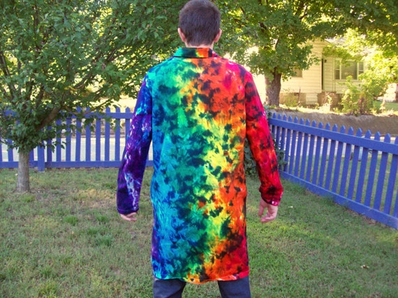 Tie Dye Dr. Lab Coat Size 36 Dark Rainbow Crush Tie Dye