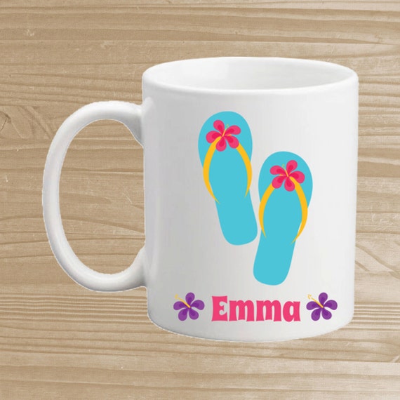 Kids' Mug - Custom Flip Flop Mug - Personalized Cup with Flip Flops ...