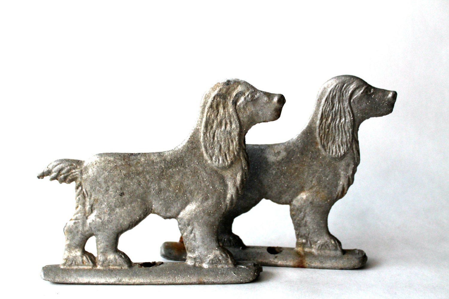 vintage dog fence toppers cast aluminum by vintagearcheology