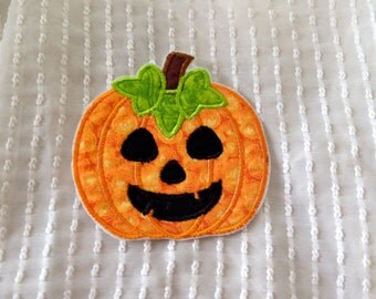 Pumpkin Face Iron on Applique Patch