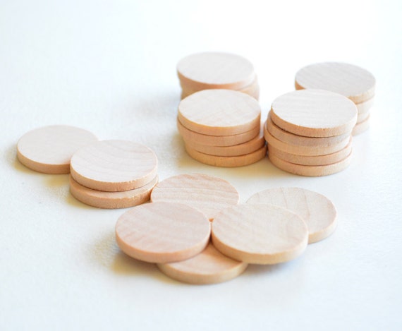 25 Unfinished Wooden Circles 1 Small Wooden Circles