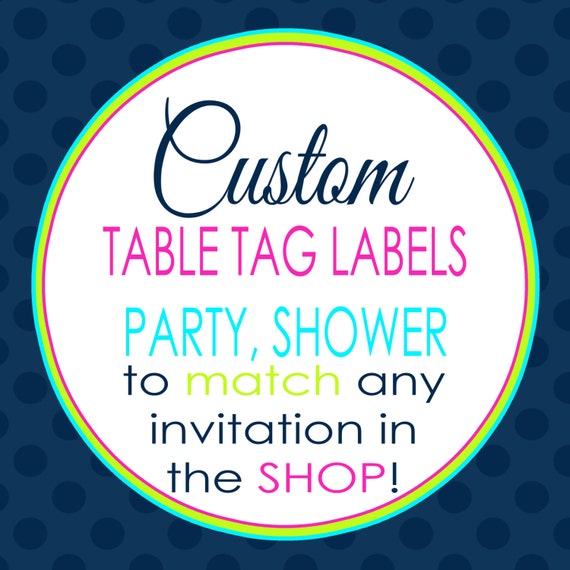 Food tag label, birthday, baby shower, wedding, bridal shower - digital file, printable #510 Il_570xn