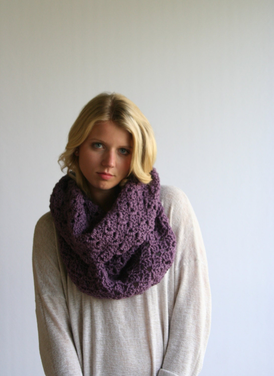 Cowl Scarf Women's Crochet Snood Scarf / THE KENSINGTON