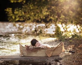 Canoe Prop DOUBLE SIDED, Boat Prop, Newborn Photography Prop, Boat Photo Prop, Newborn Photo Prop
