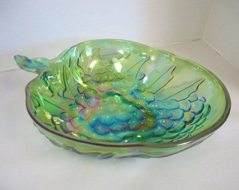 Carnival Glass Blue Carnival Glass Glass Fruit Bowl Carnival Glass Blue Carnival Glass Glass Fruit Bowl