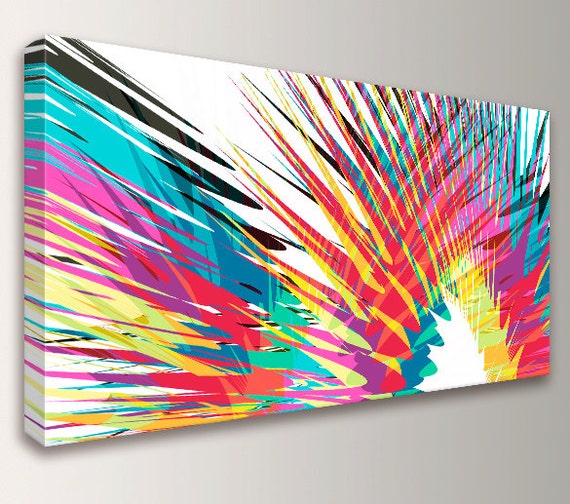 Modern Abstract Art Colorful Canvas Print Panoramic size