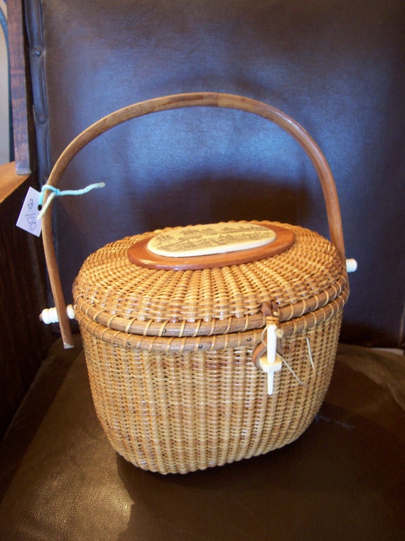 Vintage Nantucket Basket Purse Ivoryite by VintageChesters on Etsy