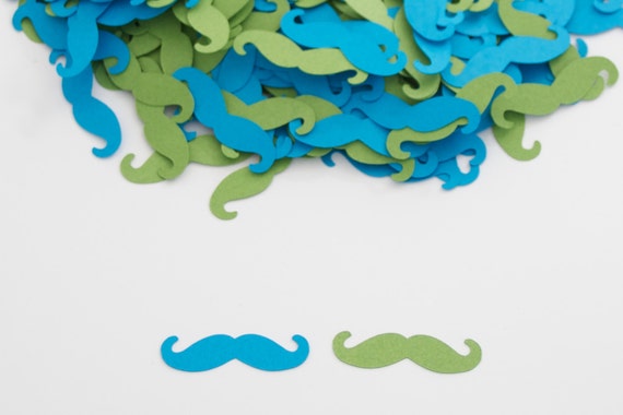 Little Man Birthday Party - Baby Boy Shower Decoration - Mustache Confetti - Blue Green Il_570xn