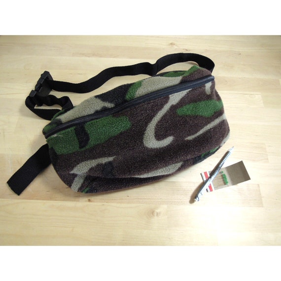 Fleece Camo Fanny Pack Oversized Tourist Hip Sack Pouch Butt