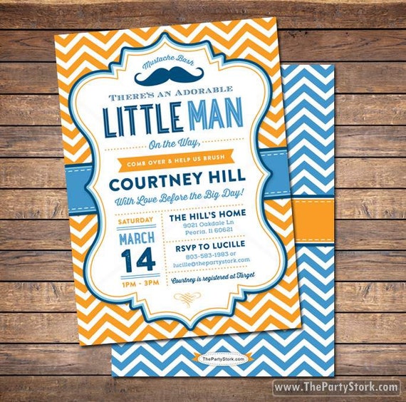 Unique Baby Shower Invitation, Little Man Mustache Bash Party Invite ...