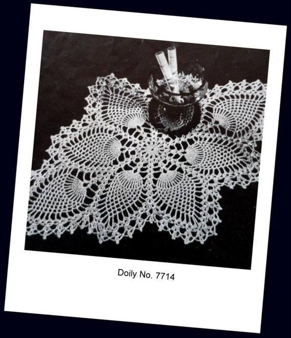 Crochet Doily Pattern Pineapple Design No. 7714 by pluinct on Etsy