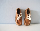 Kids moccasin vintage new lace up handmade childrens leather shoes loafers size 29 EU \ 11,5 US \ 10,5 UK