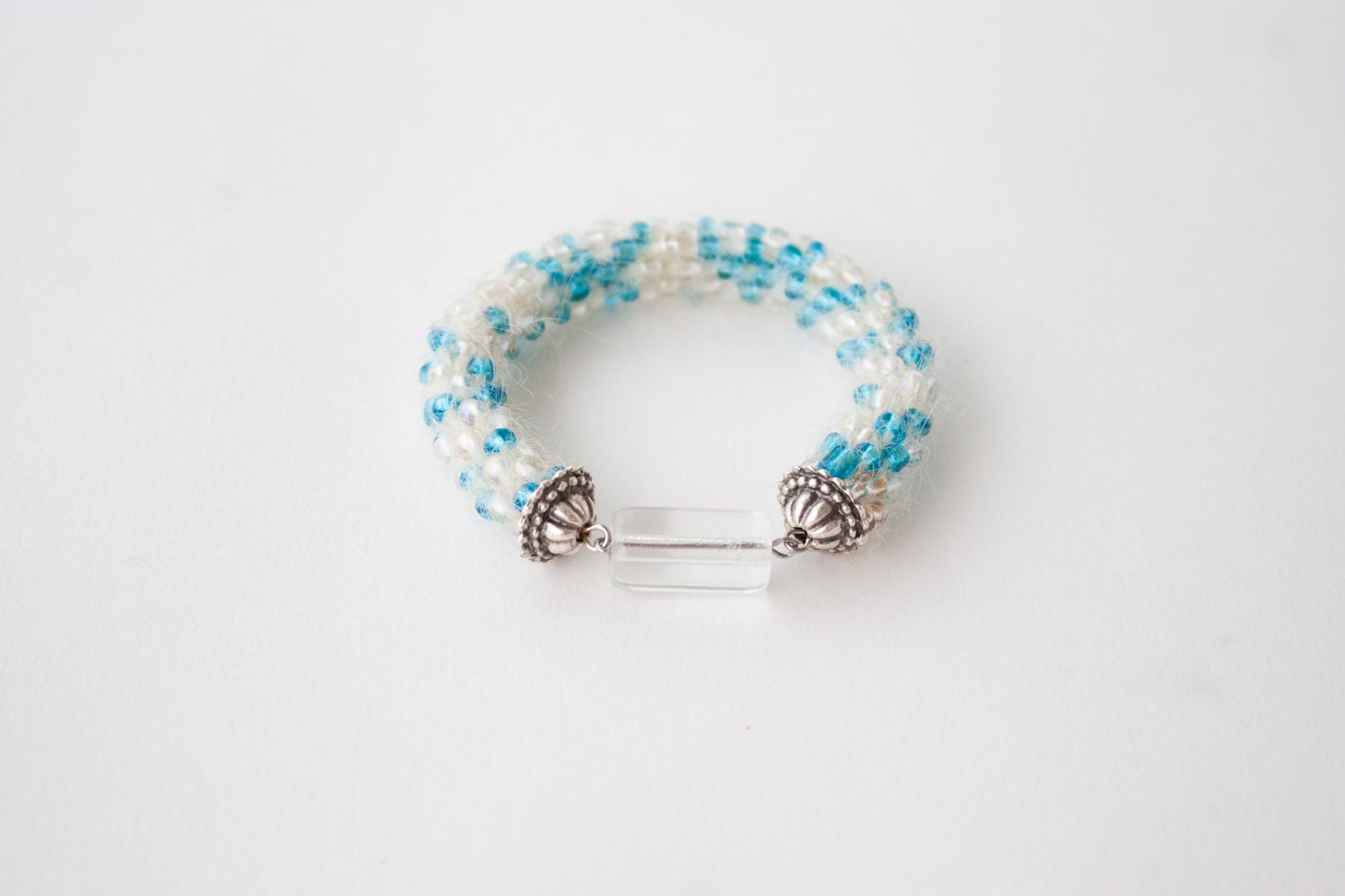 Ice beaded bracelets OOAK fluffy textured by UnderUmbrelland
