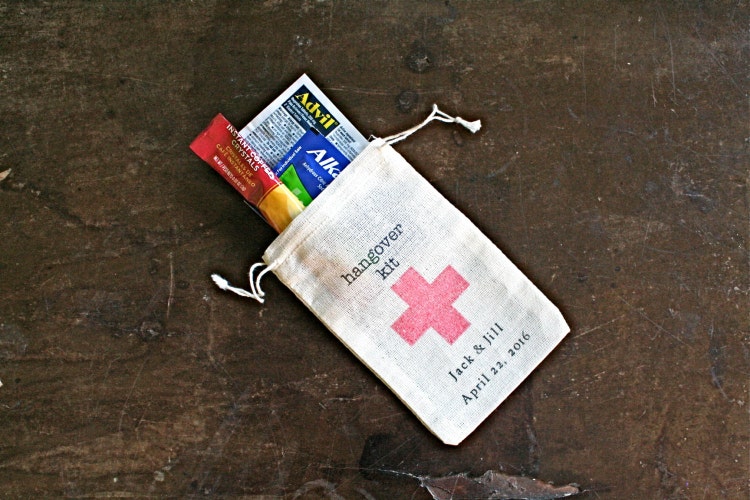 Personalized DIY Hangover Kit first aid for by ClementineWeddings