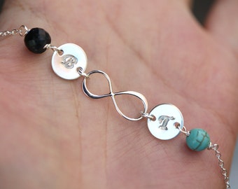 infinity initial necklace baby