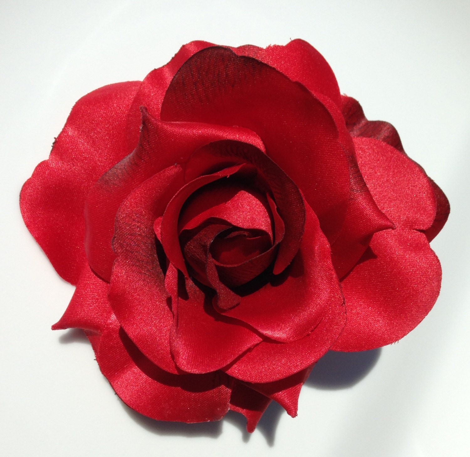 Large Pin Up Style Deep Red Rose Hair Clip by PuffyCheeks