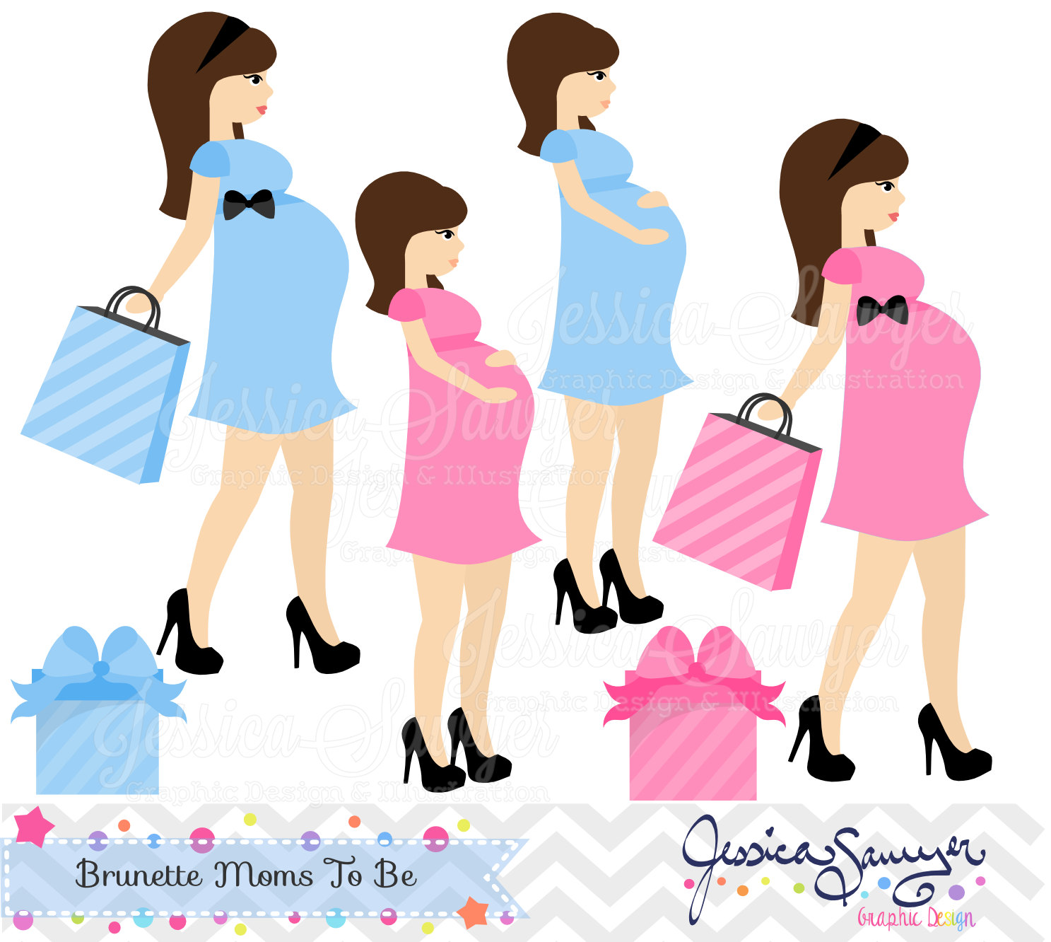 INSTANT DOWNLOAD pregnancy clipart baby shower clip art for