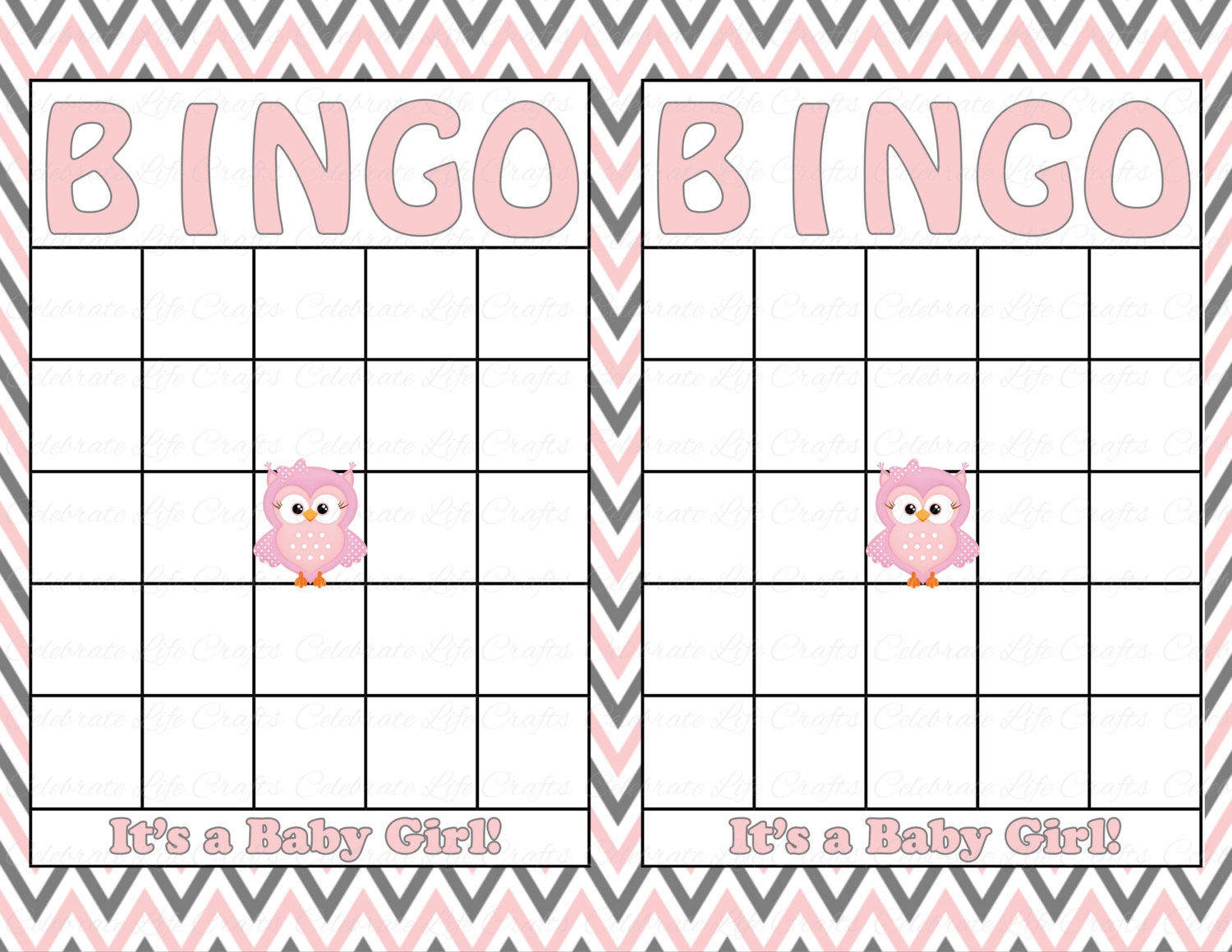 blank baby shower bingo card template free