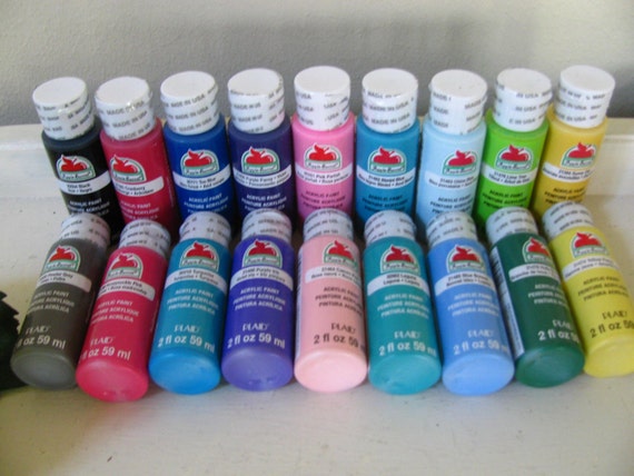 18 Bottles APPLE BARREL Acrylic Paint 2oz Best by VintageABCs