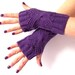 SALE - 50%OFF. Purple Knit Fingerless Gloves. Knit Fingerless Mittens. Knitted Wrist Warmers. Hand Knit Gloves. Knit Mittens. Hand Warmers.