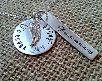 Forever My Angel Necklace, Personalized Remembrance Necklace - Memorial Necklace -My Angel Necklace