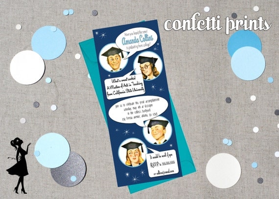 Retro Graduation Invitation - GOSSIP Printable Il_570xn