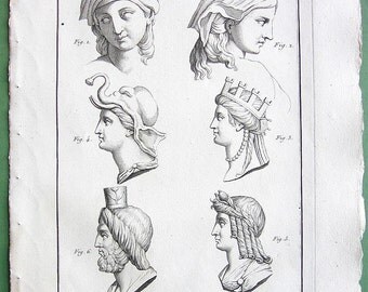 HERMAPHRODITE Africa Isis Serapis Gods Deities - 1804 Antique Print