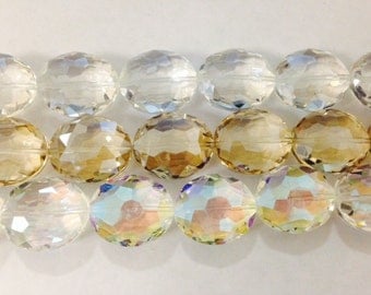 20x24mm oval shaped, faceted, chinese crystals, glass, 13beads