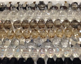 12x15mm hexagon shaped chinese crystal glass, 20beads