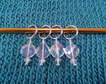 Crystal Clear Glass Stich Markers set of 4