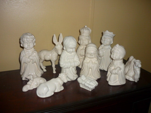 handpainted ceramic nativity set handpainted ceramic nativity set