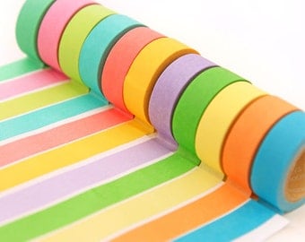 Solid Color Washi Tape - Japanese Washi Tape - Masking Tape - Deco Tape - Filofax - 1 Roll