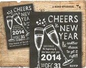 New years eve party invitation - chalkboard printable invitation for new years eve holiday party - Il_170x135