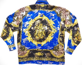 versace italy style mens large medusa head print 100% by style1000