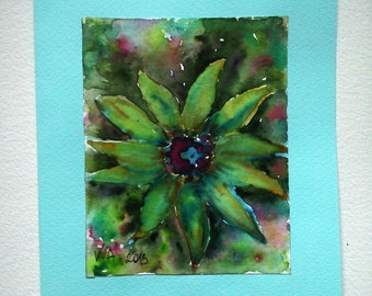 Flower Art Card Mother's Day Gift Unique Handmade Card Hand Painted Card Floral Art Greeting Card Birthday Gift Watercolor Card OOAK