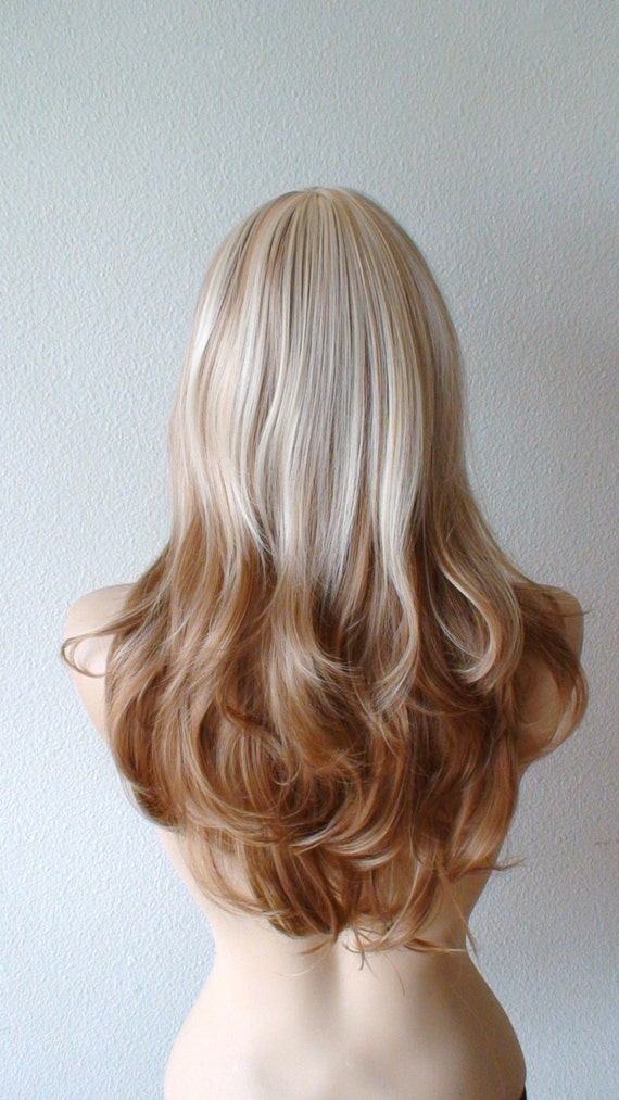 Items similar to Platinum Blonde / Light Brown Ombre hair ...