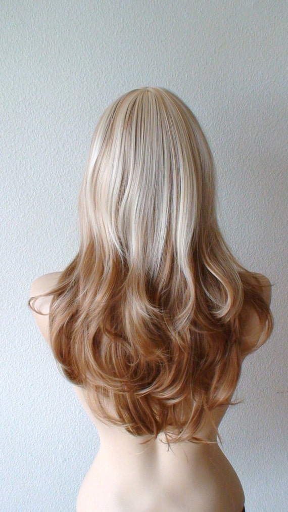 Items similar to Platinum Blonde / Light Brown Ombre hair