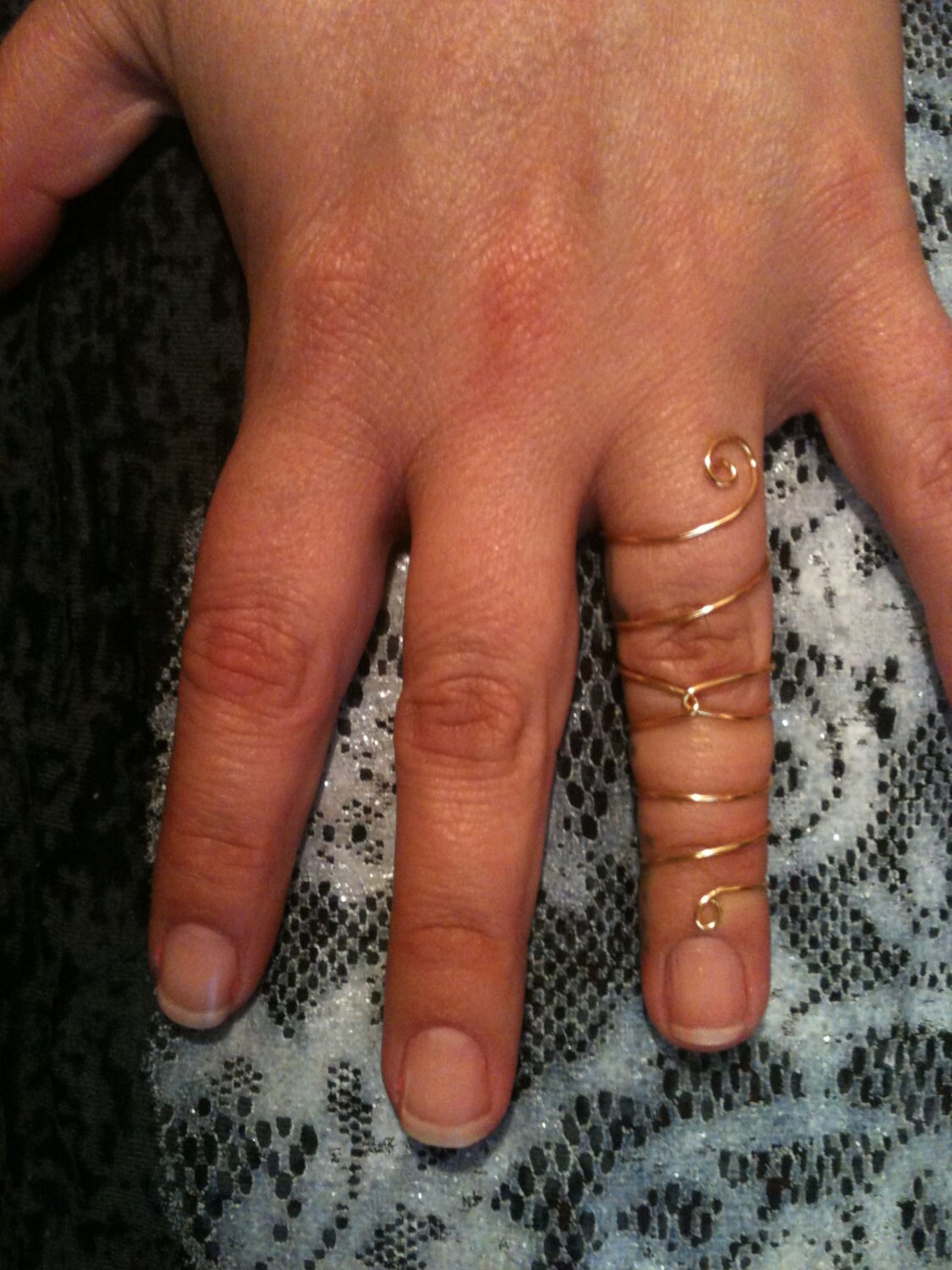 Full Finger Spiral Wrap Knuckle Ring Midi Ring Stack