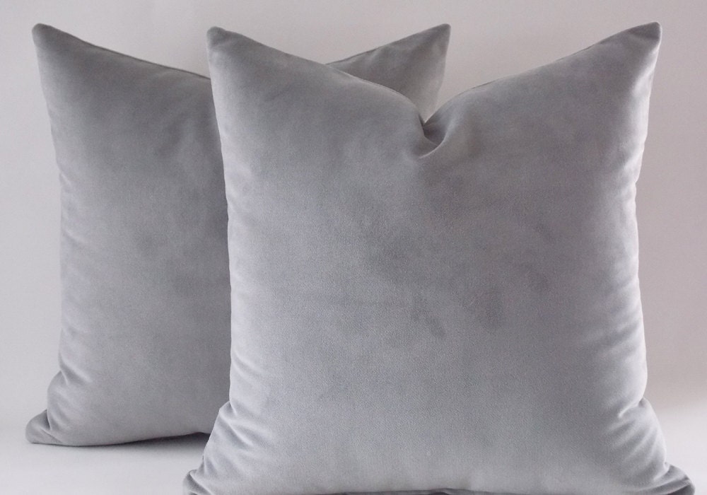 Set of 2 Velvet  Grey  pillow  coversDecorative pillowThrow