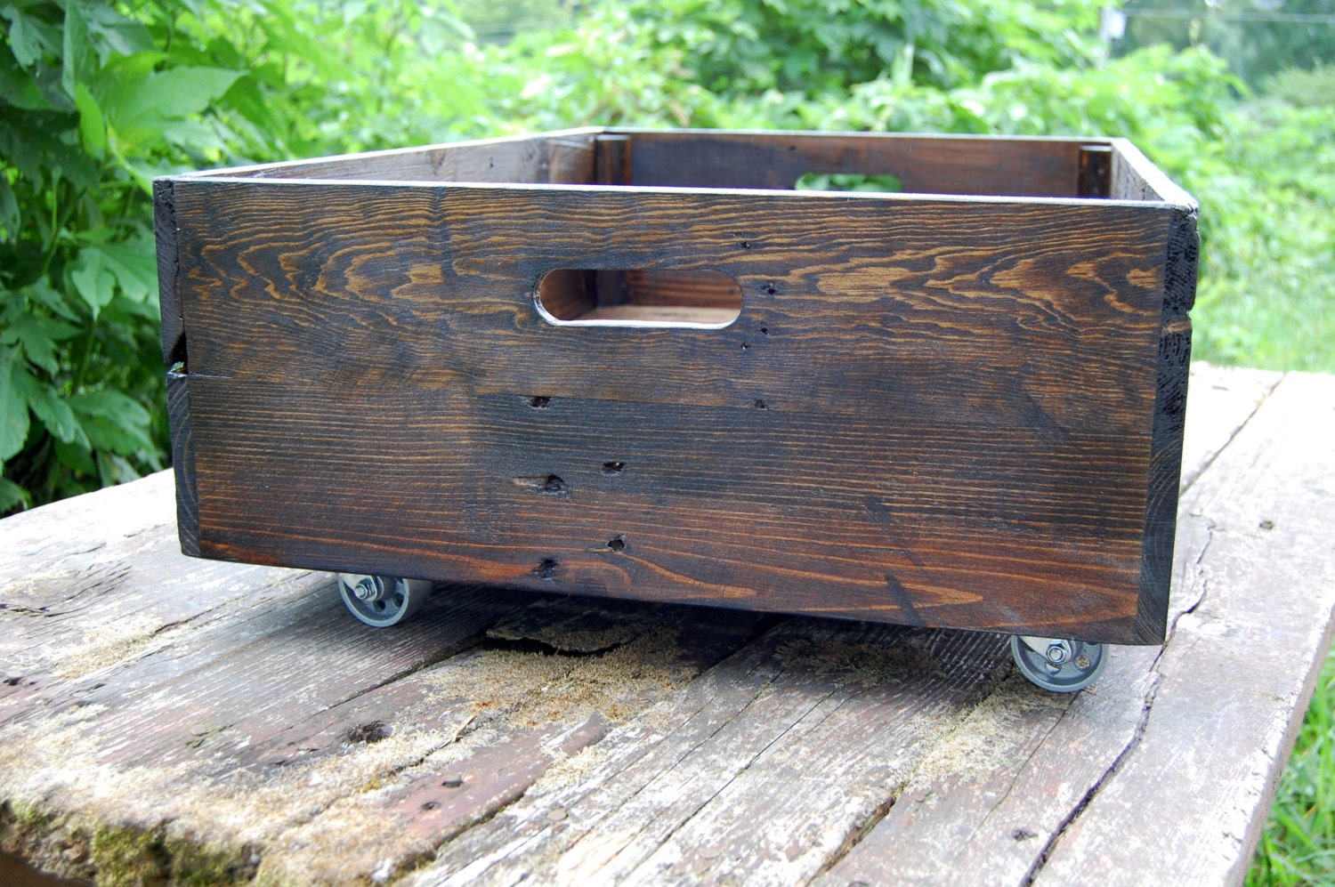 Under Bed Storage Rolling Crate/ Reclaimed Wood/