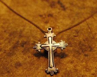 silver cross marked large STERLING SILVER Cross a nice weighty piece very good quality Sterling cross antique number 104 lovely