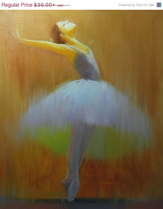 Ballerina Art Ballet Dancer Giclee Art Print Dance Art by Pysar