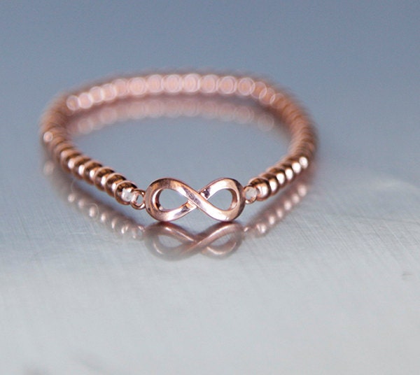 Infinity Bracelet Rose Gold Plated Plastic Beads Minimalist