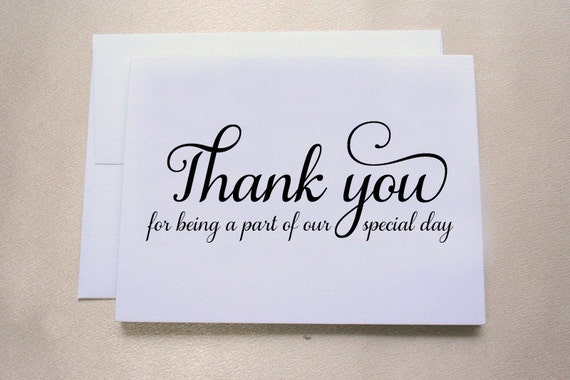 Set Of 2 Thank You For Being Part Of Our Special Day Card